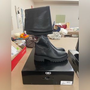 GBG Los Angeles Black Salisa Knee High Boots